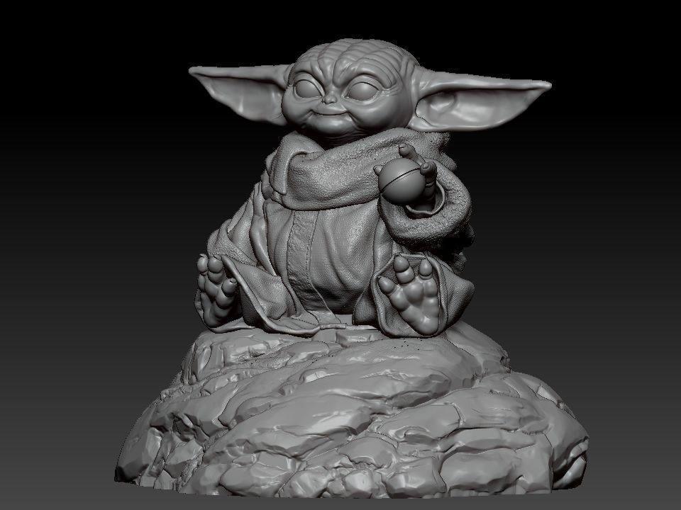 Grogu baby yoda statue 3D print model_19