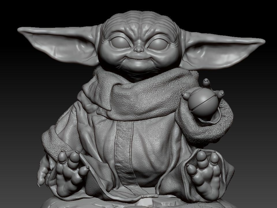 Grogu baby yoda statue 3D print model_21
