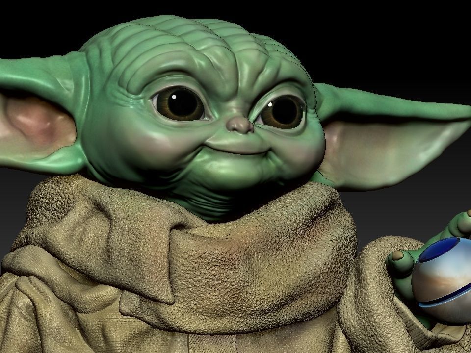 Grogu baby yoda statue 3D print model_54