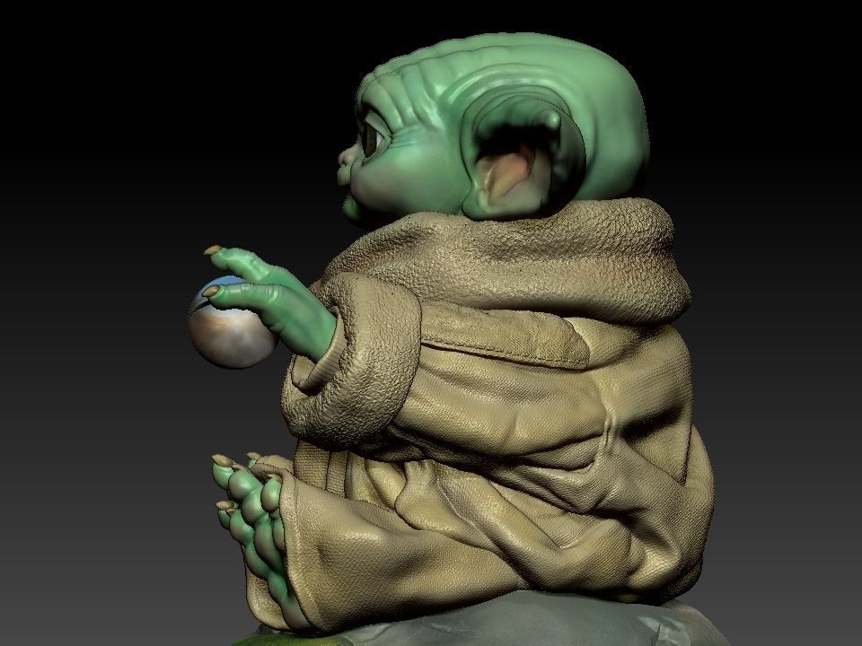 Grogu baby yoda statue 3D print model_32