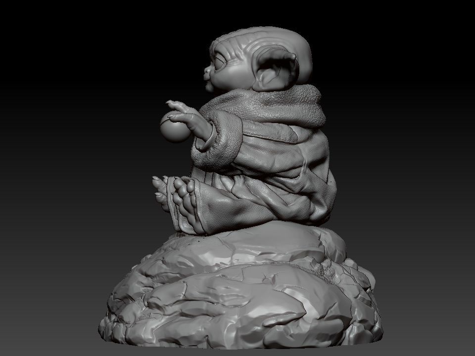 Grogu baby yoda statue 3D print model_15