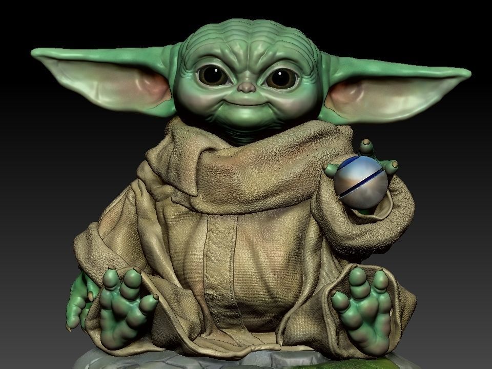 Grogu baby yoda statue 3D print model_20