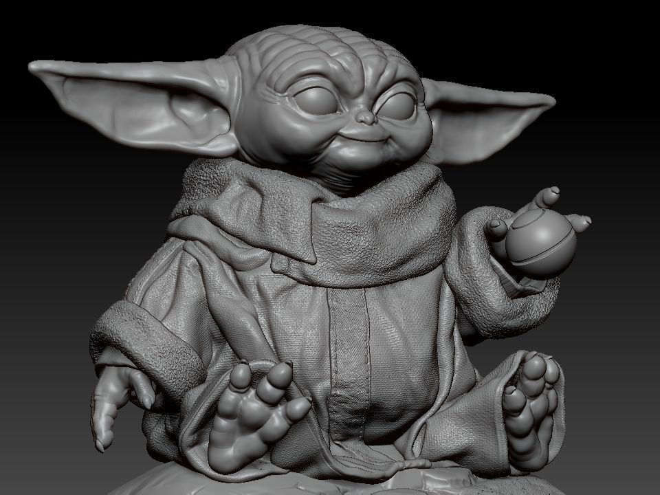 Grogu baby yoda statue 3D print model_23