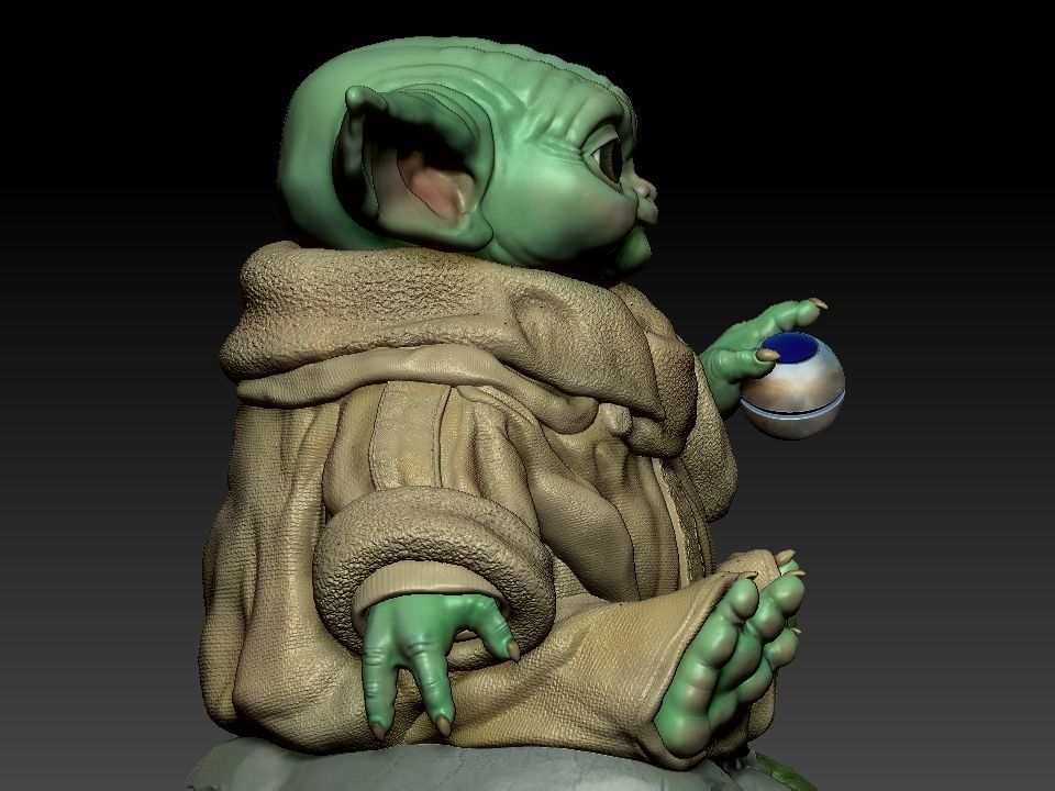 Grogu baby yoda statue 3D print model_24