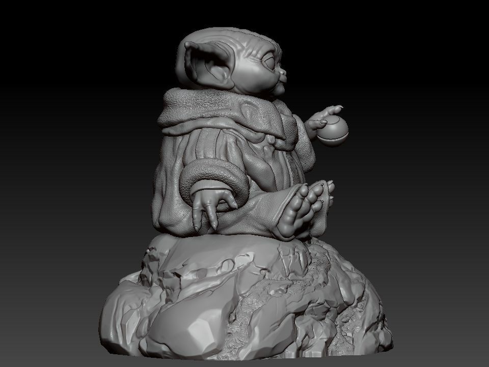 Grogu baby yoda statue 3D print model_7