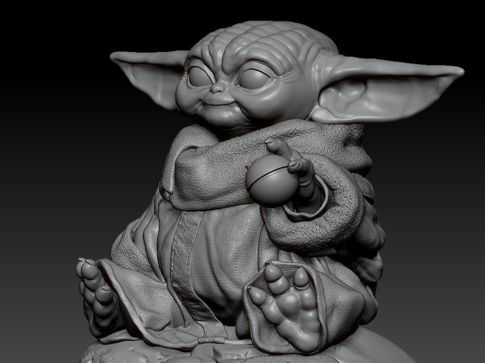 Grogu baby yoda statue 3D print model_35