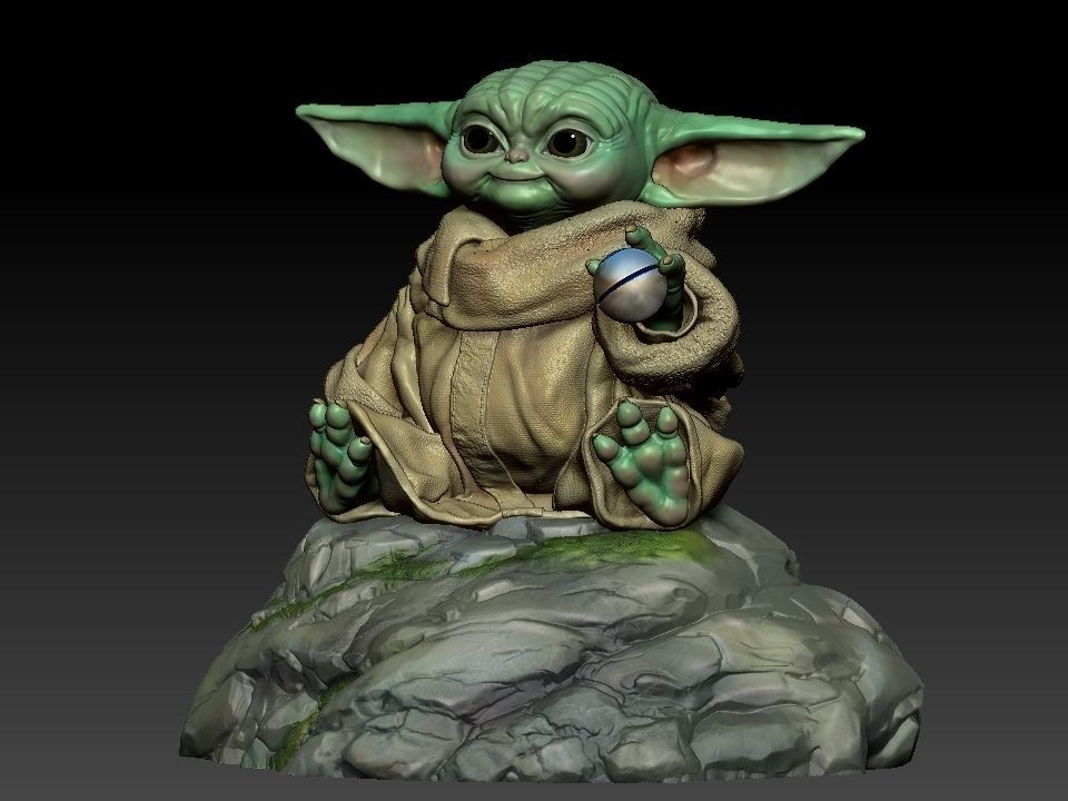 Grogu baby yoda statue 3D print model_18