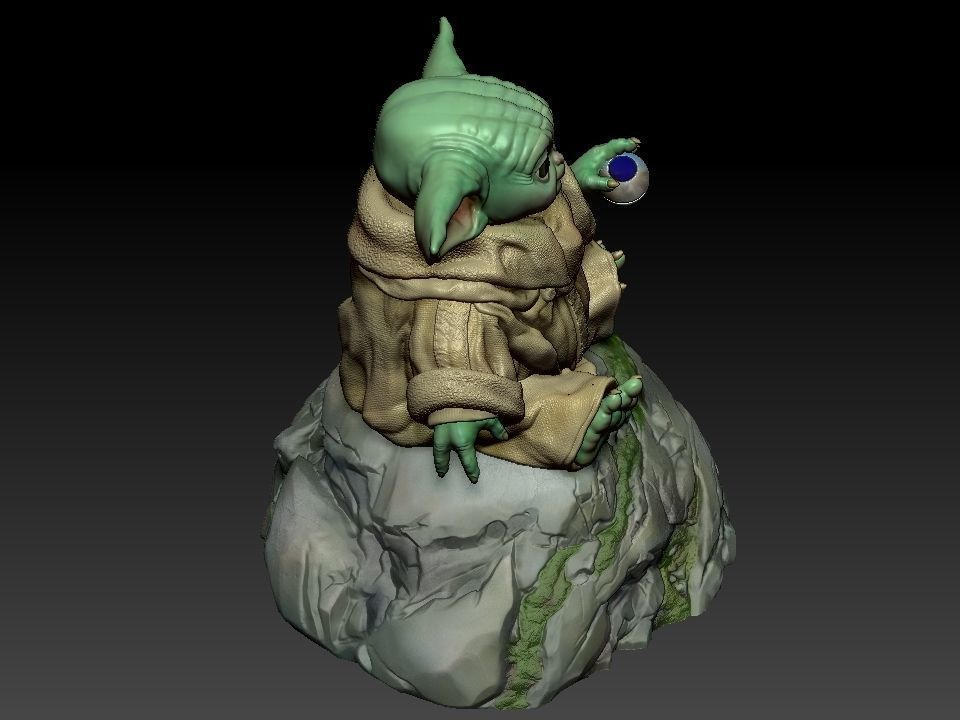 Grogu baby yoda statue 3D print model_40