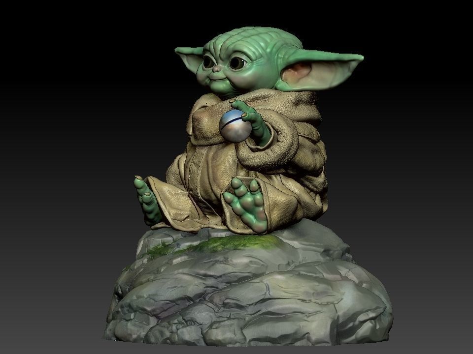 Grogu baby yoda statue 3D print model_16