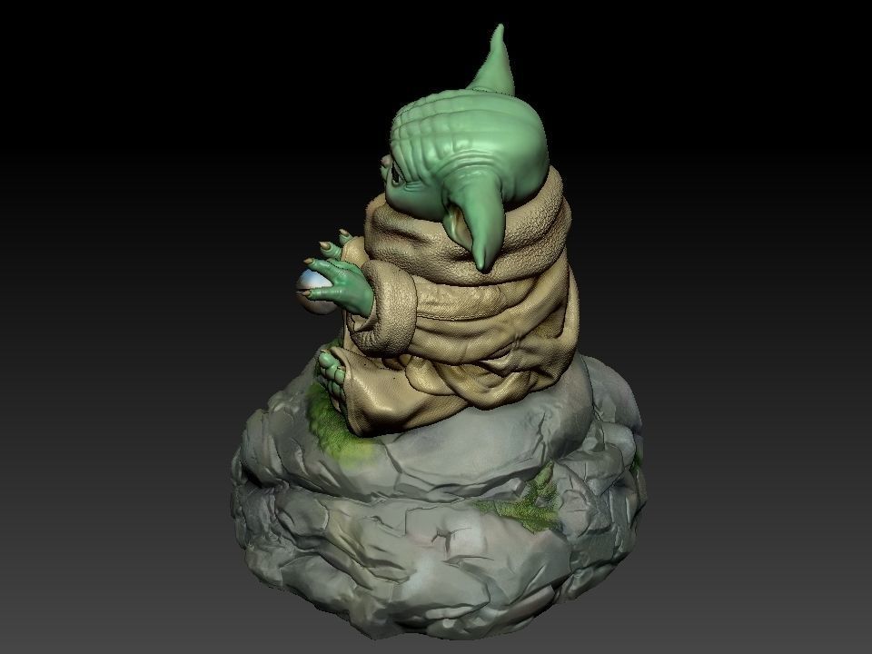 Grogu baby yoda statue 3D print model_48