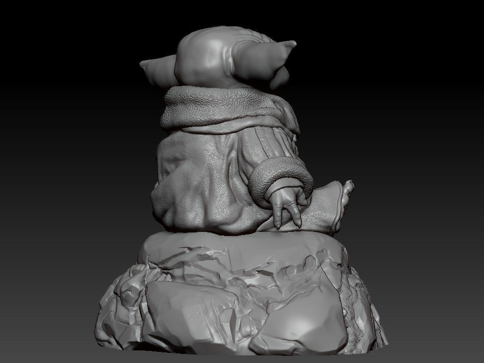 Grogu baby yoda statue 3D print model_9
