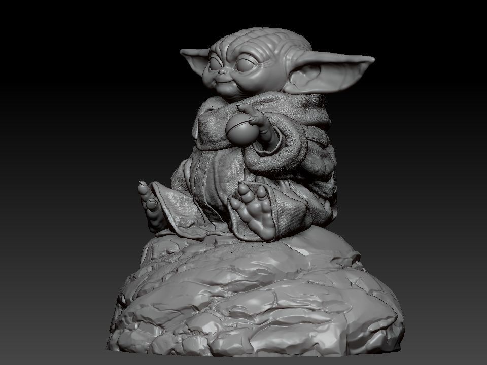 Grogu baby yoda statue 3D print model_17