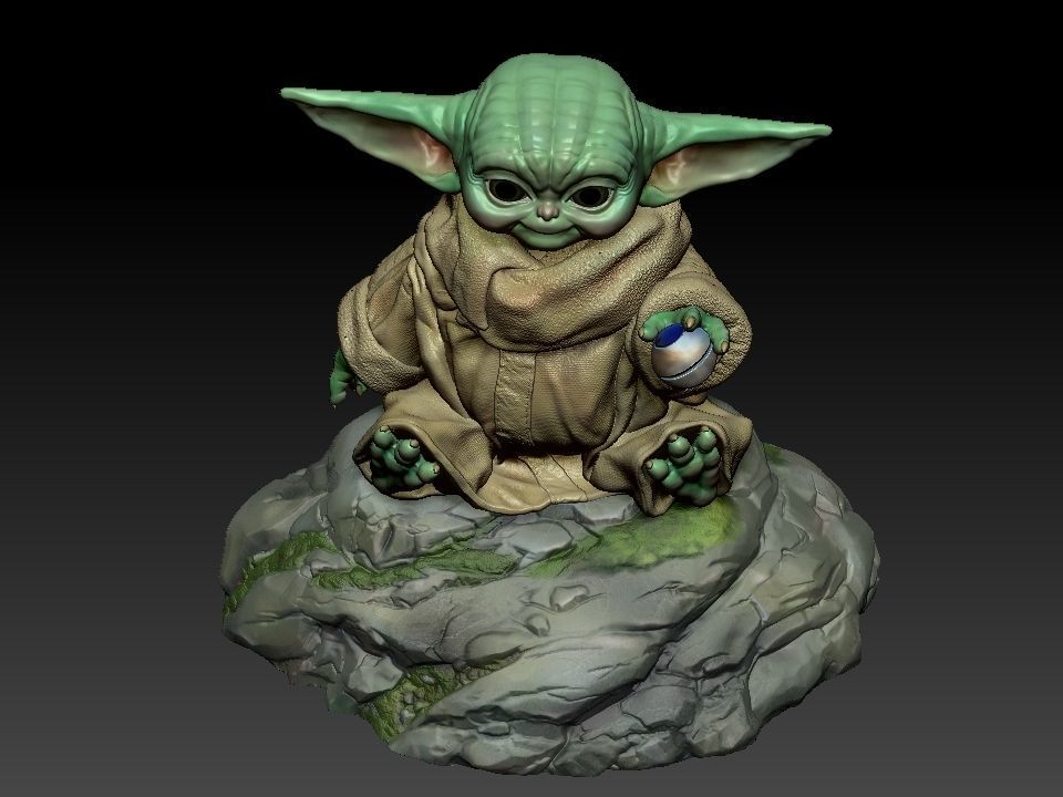 Grogu baby yoda statue 3D print model_36
