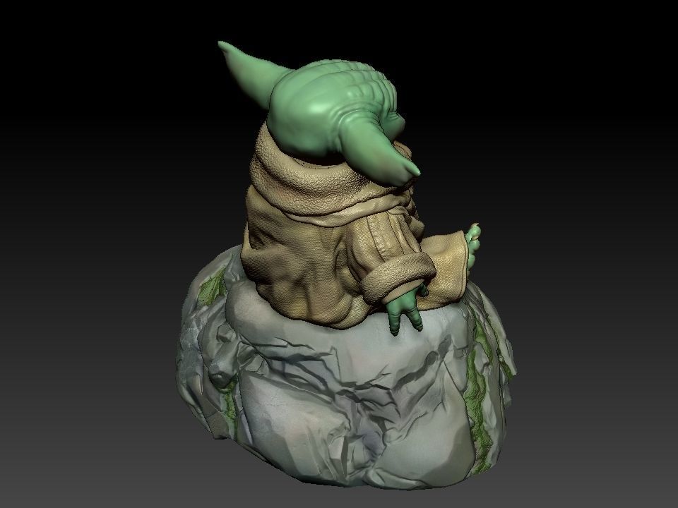 Grogu baby yoda statue 3D print model_42