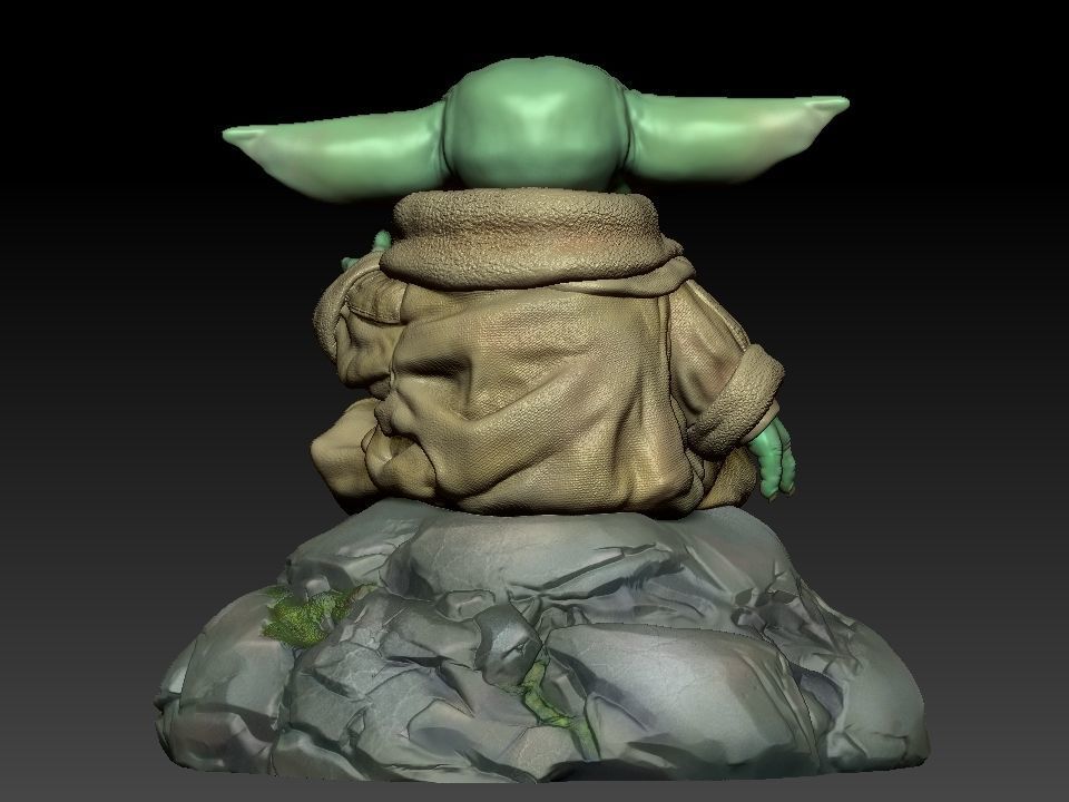 Grogu baby yoda statue 3D print model_10