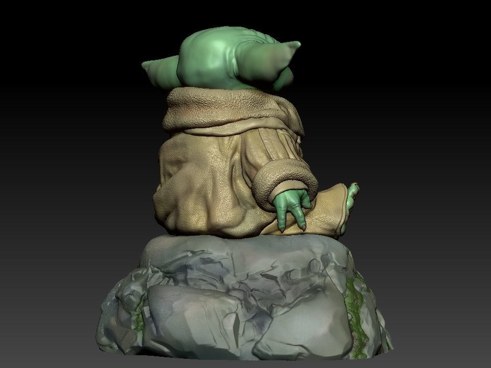 Grogu baby yoda statue 3D print model_8