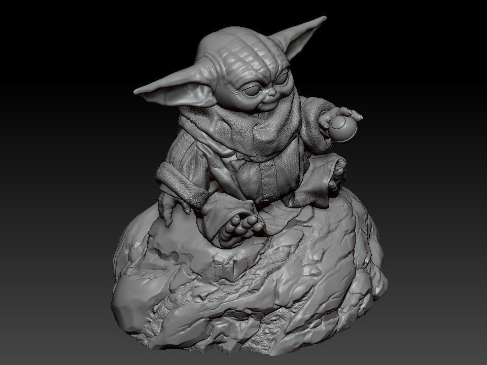 Grogu baby yoda statue 3D print model_39
