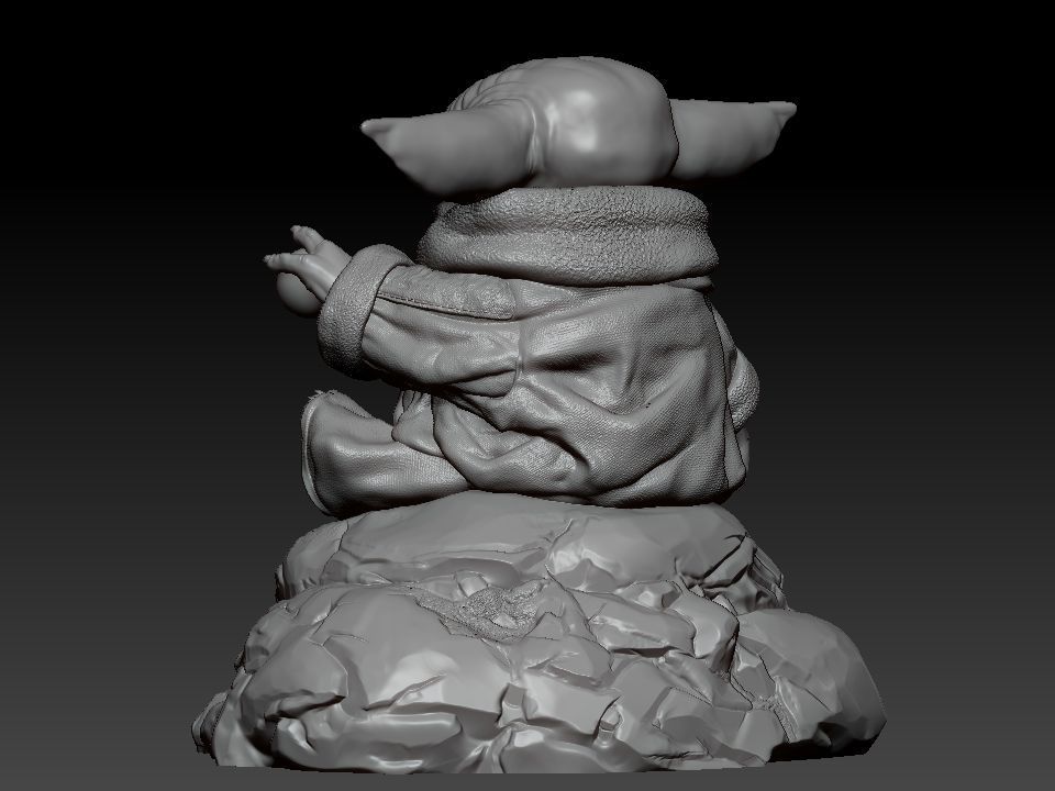 Grogu baby yoda statue 3D print model_13