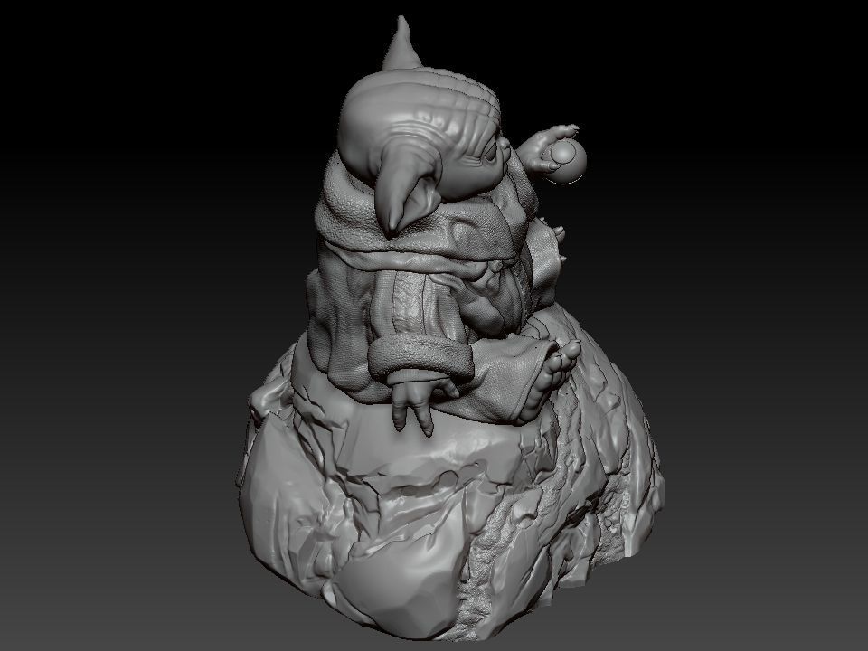 Grogu baby yoda statue 3D print model_41