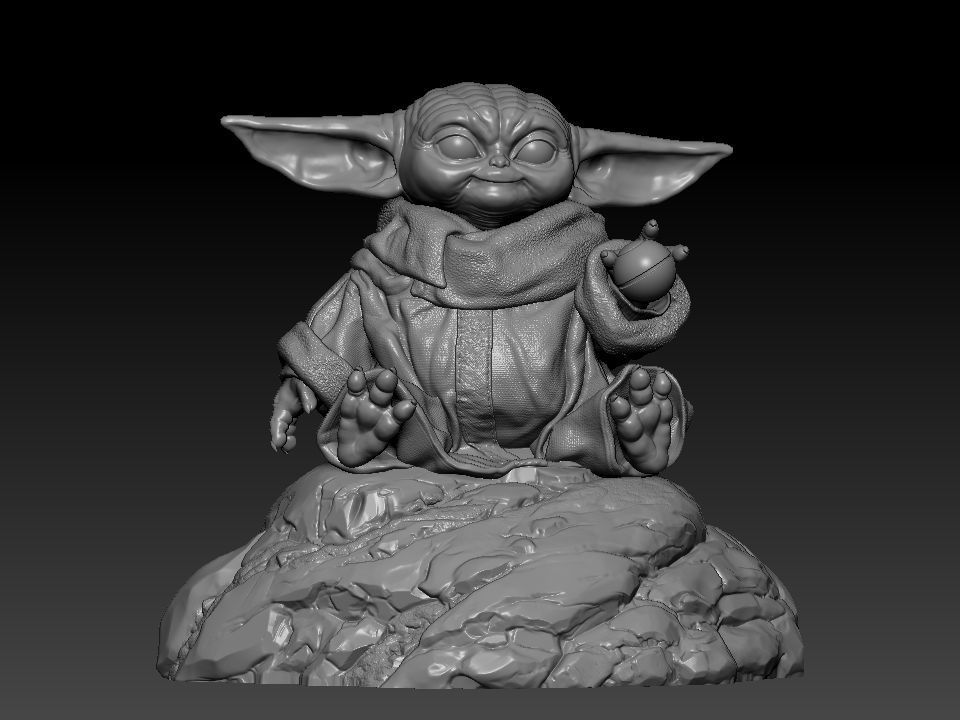Grogu baby yoda statue 3D print model_61