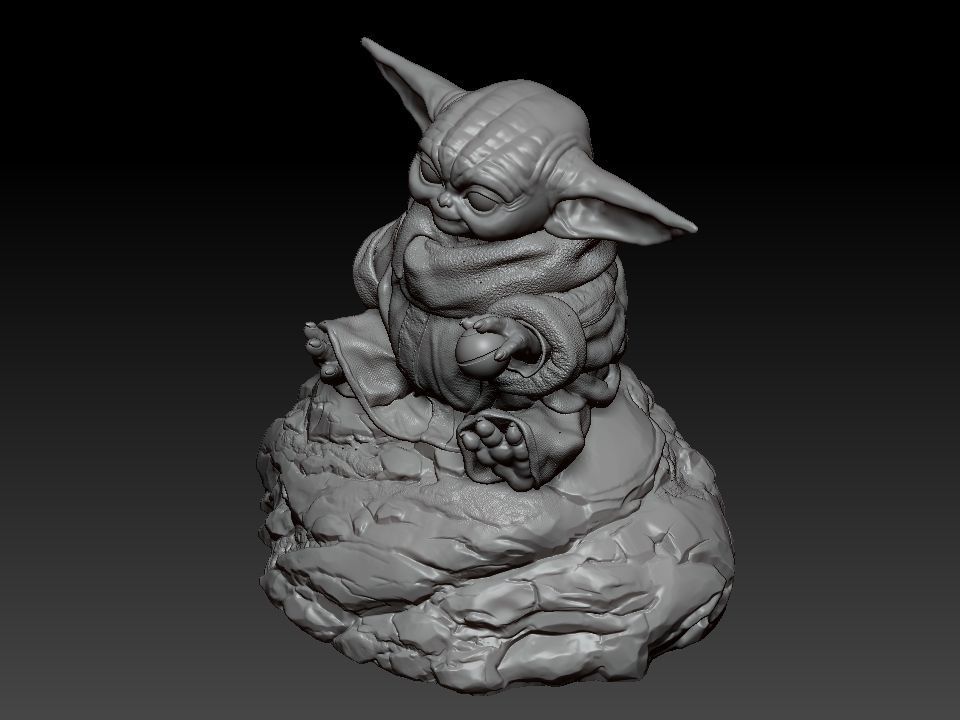 Grogu baby yoda statue 3D print model_51