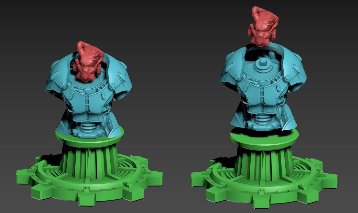 Enclave Bust  3D Printable  75mm 3D print model_3