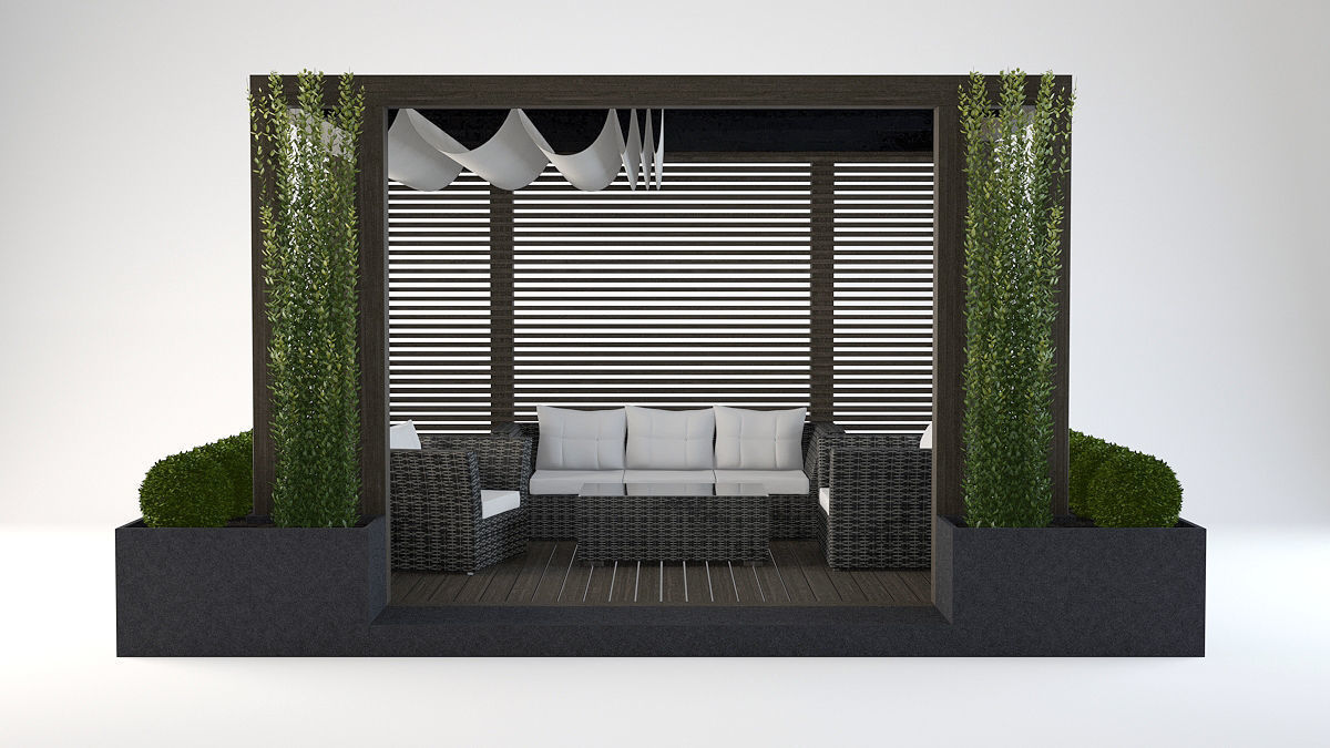 Modern pergola 3D model_1