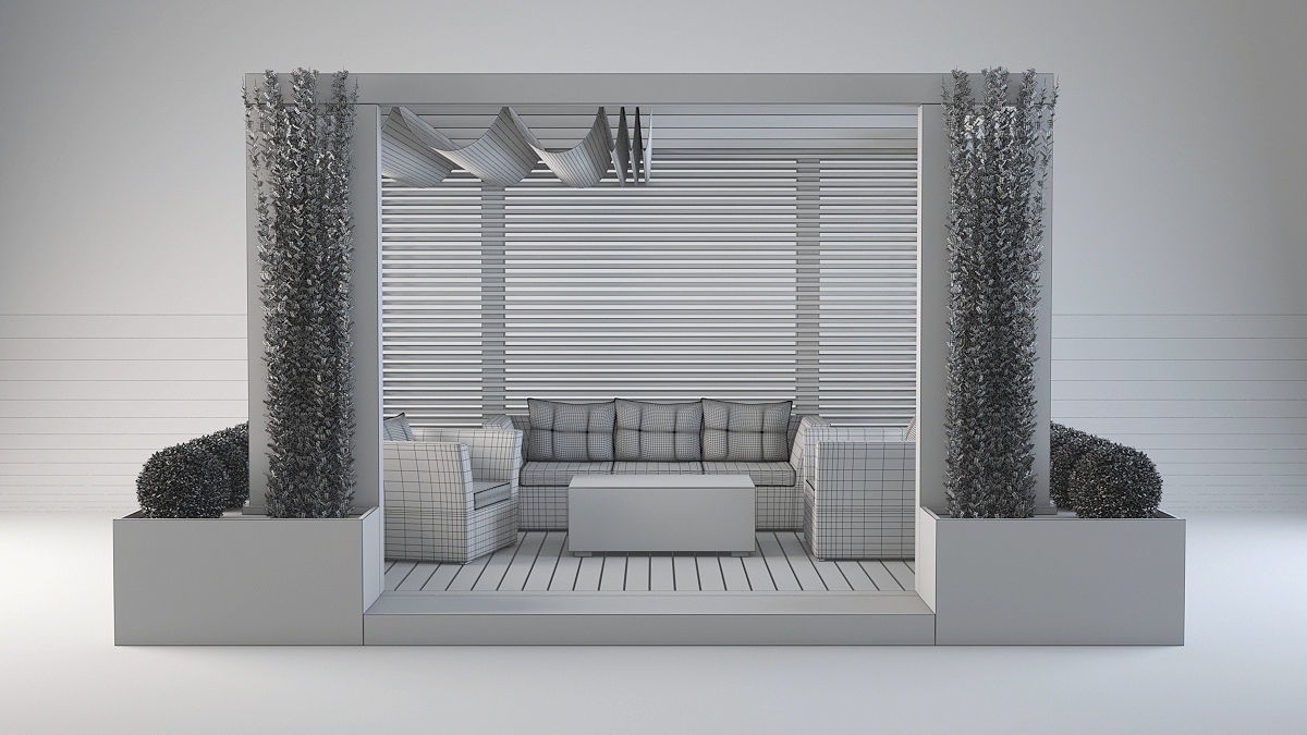 Modern pergola 3D model_6