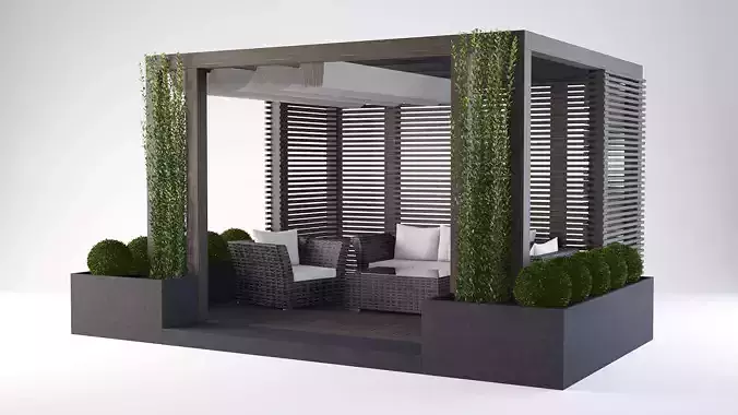 Modern pergola 3D model