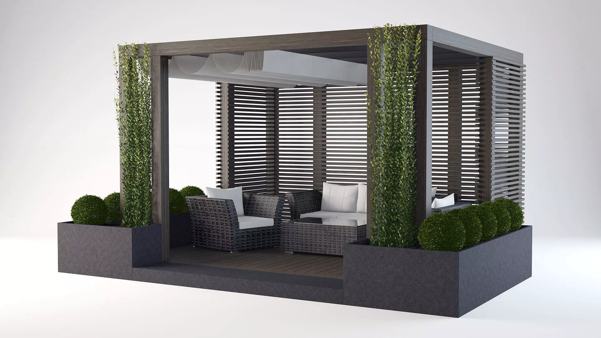 Modern pergola 3D model_0