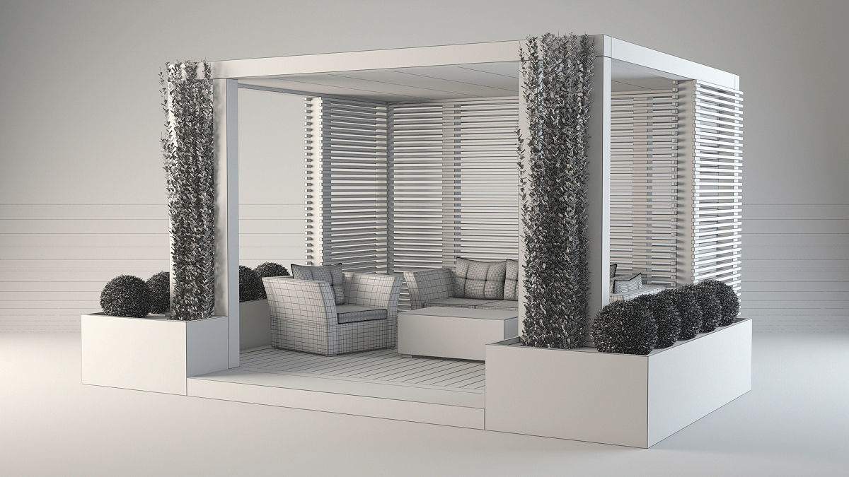 Modern pergola 3D model_5