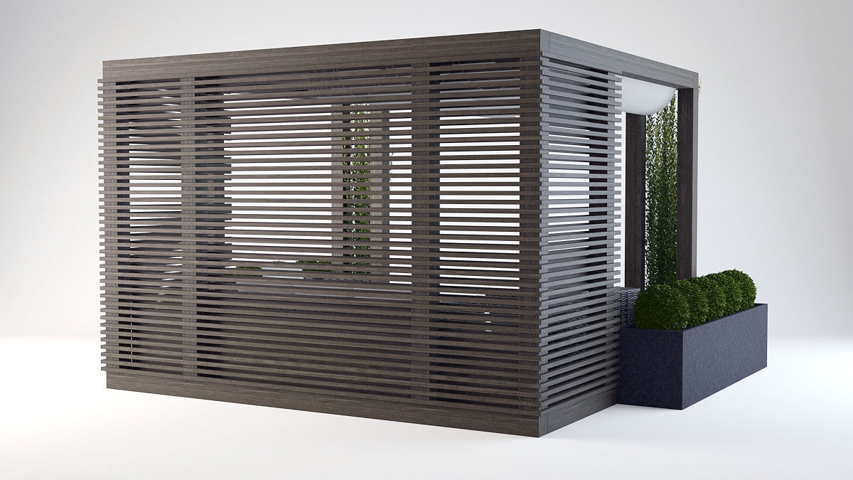 Modern pergola 3D model_3