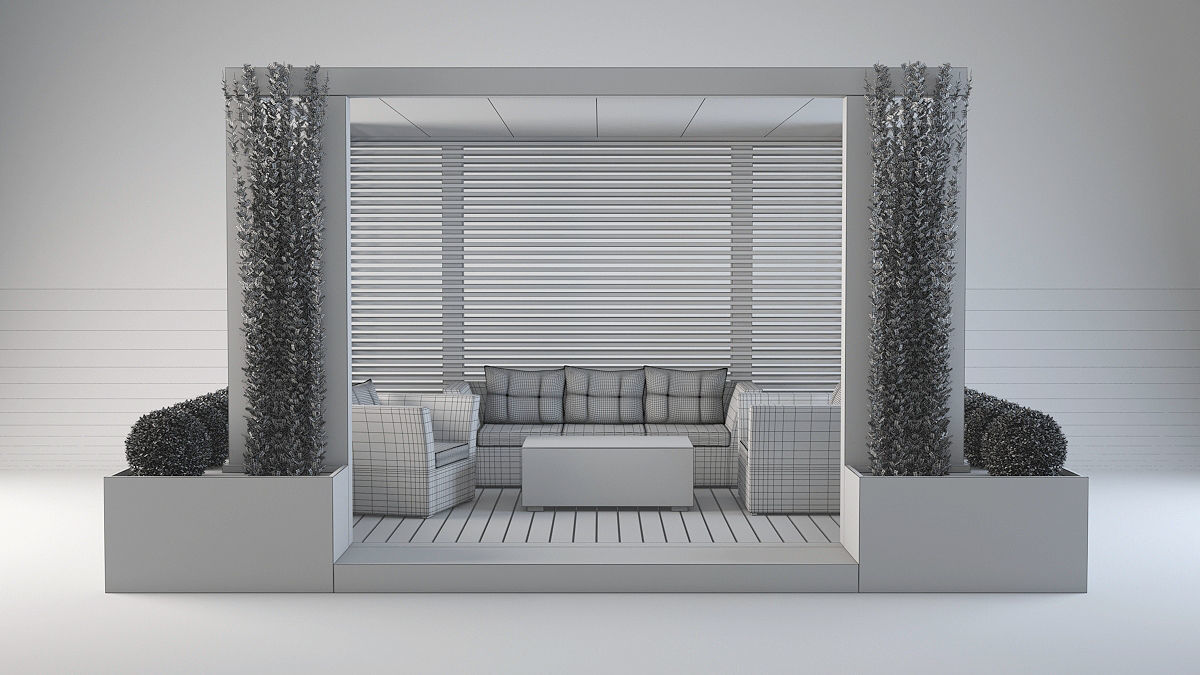 Modern pergola 3D model_7