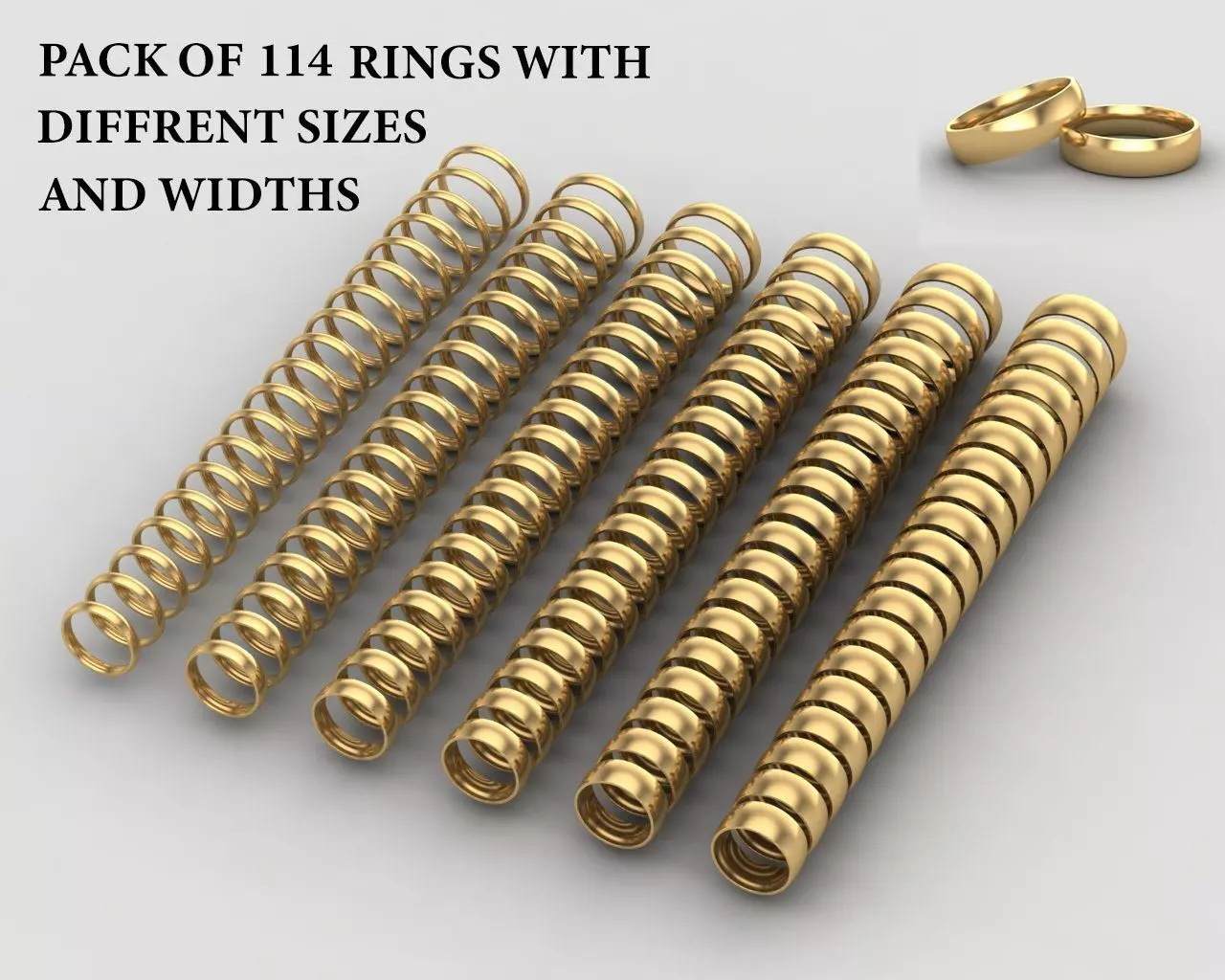 Pack of 114 rings in all sizes and widths 32-MWC 3D print model