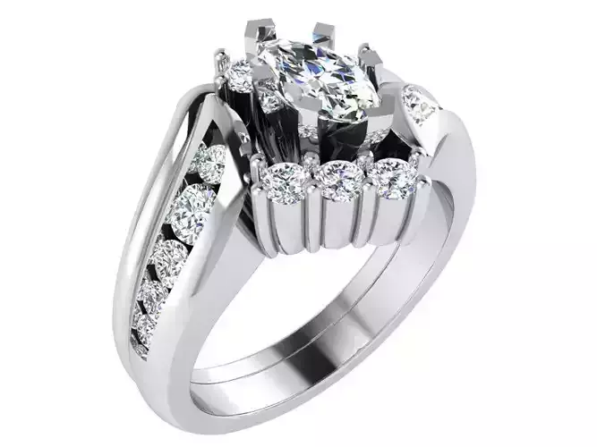 Diamond stone ring 3086 3D print model
