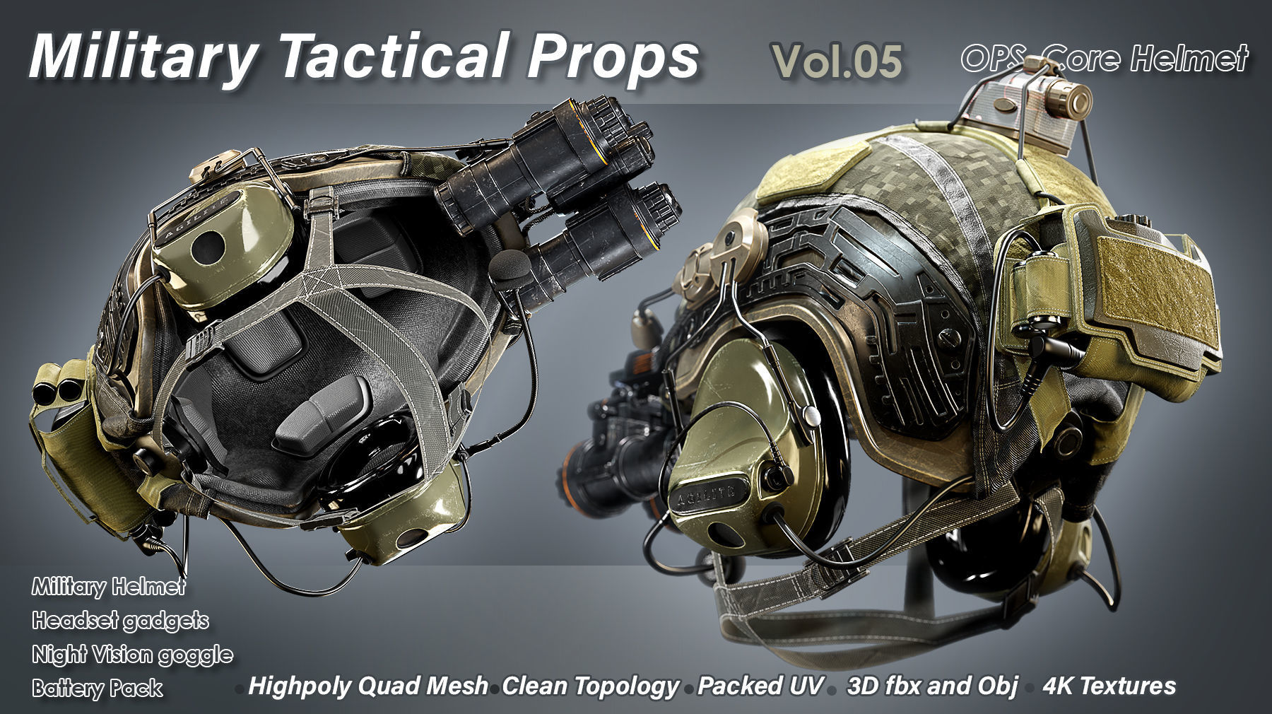 Military ops core helmet 3d model cgtrader
