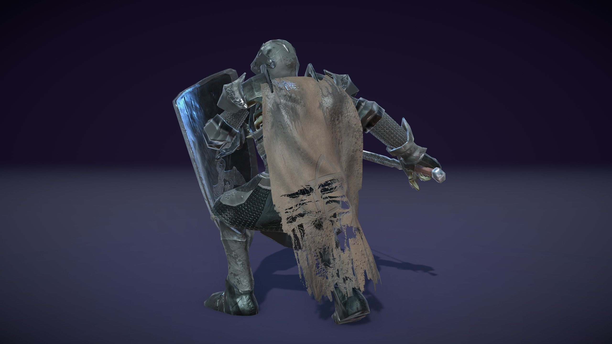 Stylized Skeleton Knight Low-poly 3D model_14