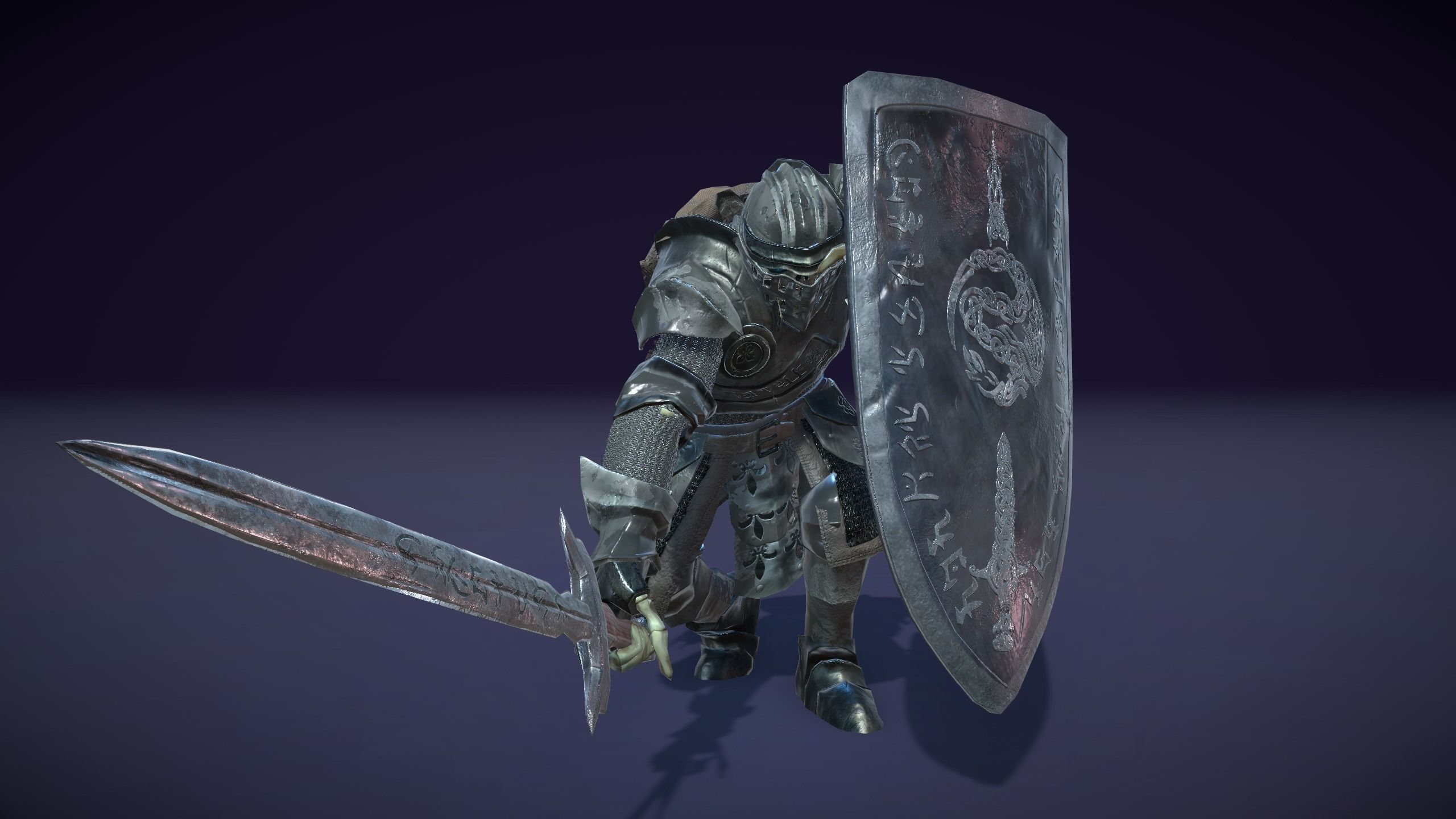 Stylized Skeleton Knight Low-poly 3D model_13
