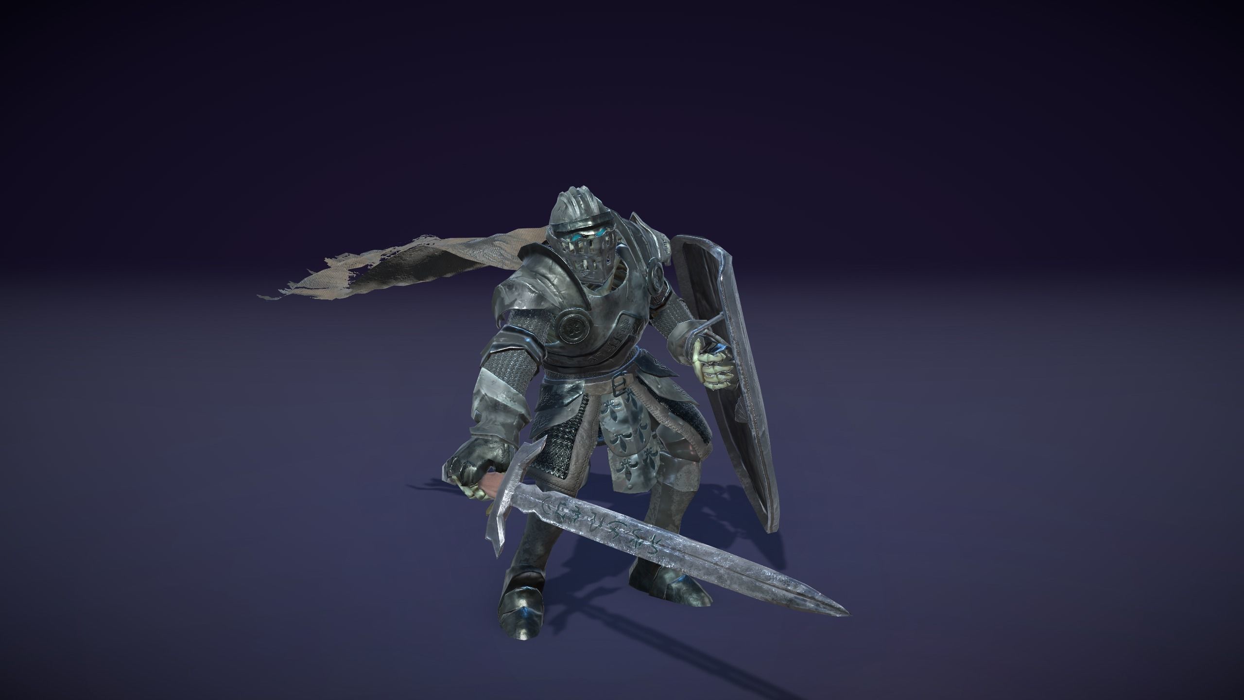 Stylized Skeleton Knight Low-poly 3D model_9