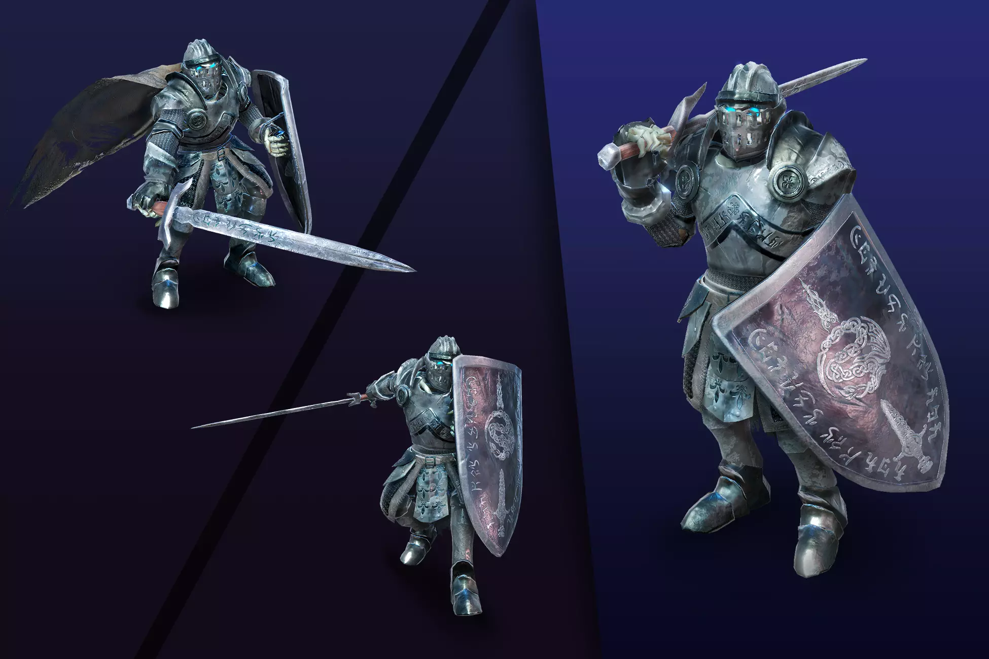 Stylized Skeleton Knight Low-poly 3D model_0