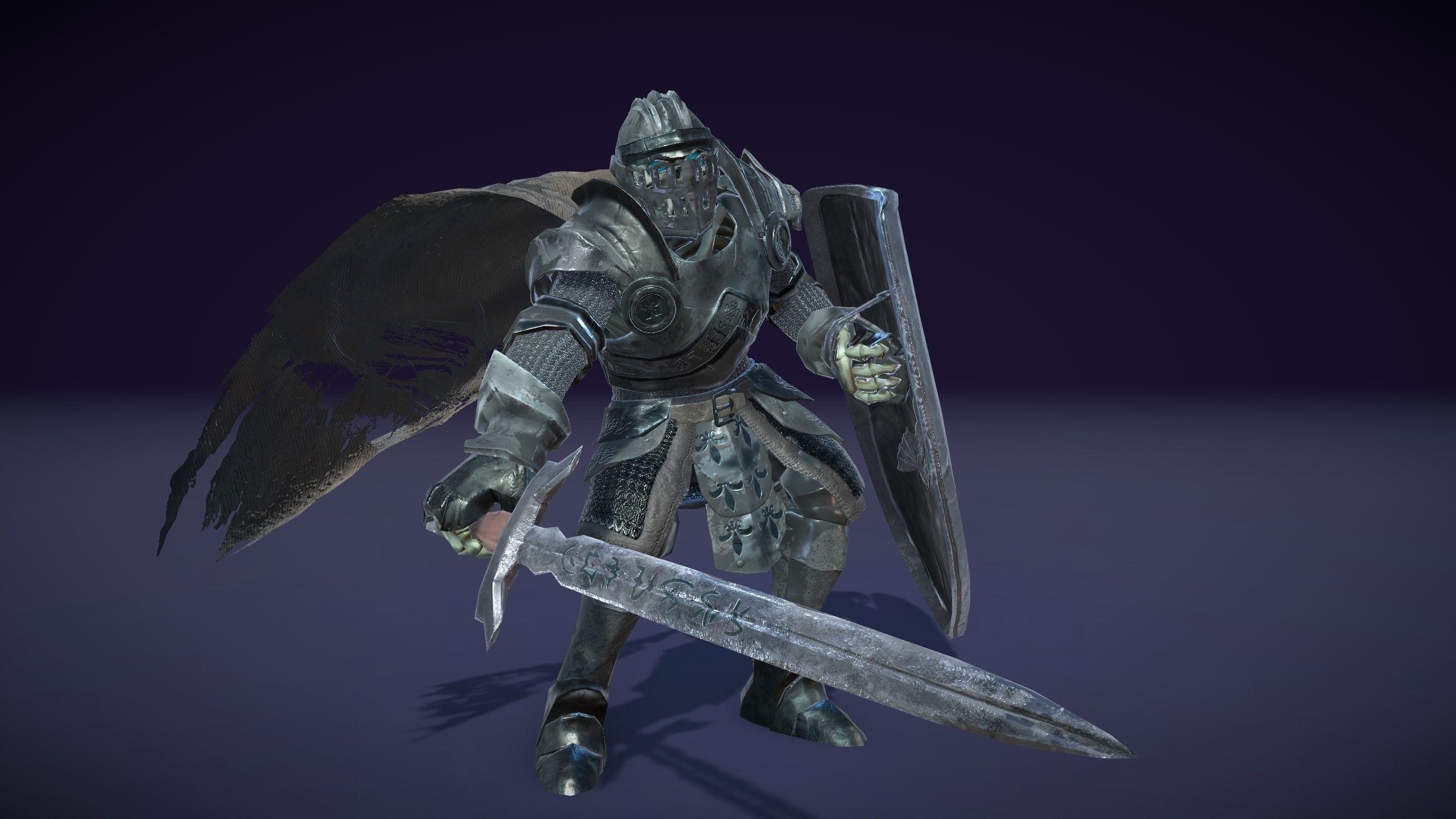 Stylized Skeleton Knight Low-poly 3D model_12