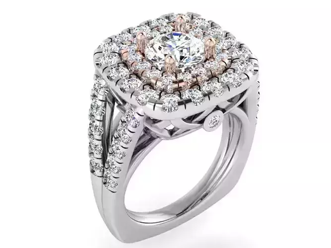 3-Row diamond ring 3087 3D print model