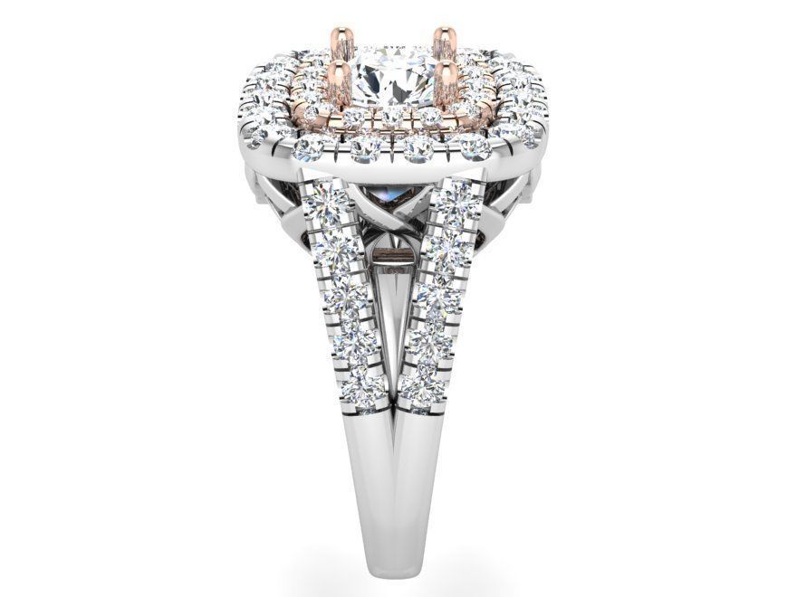 3-Row diamond ring 3087 3D print model 3D print model_2