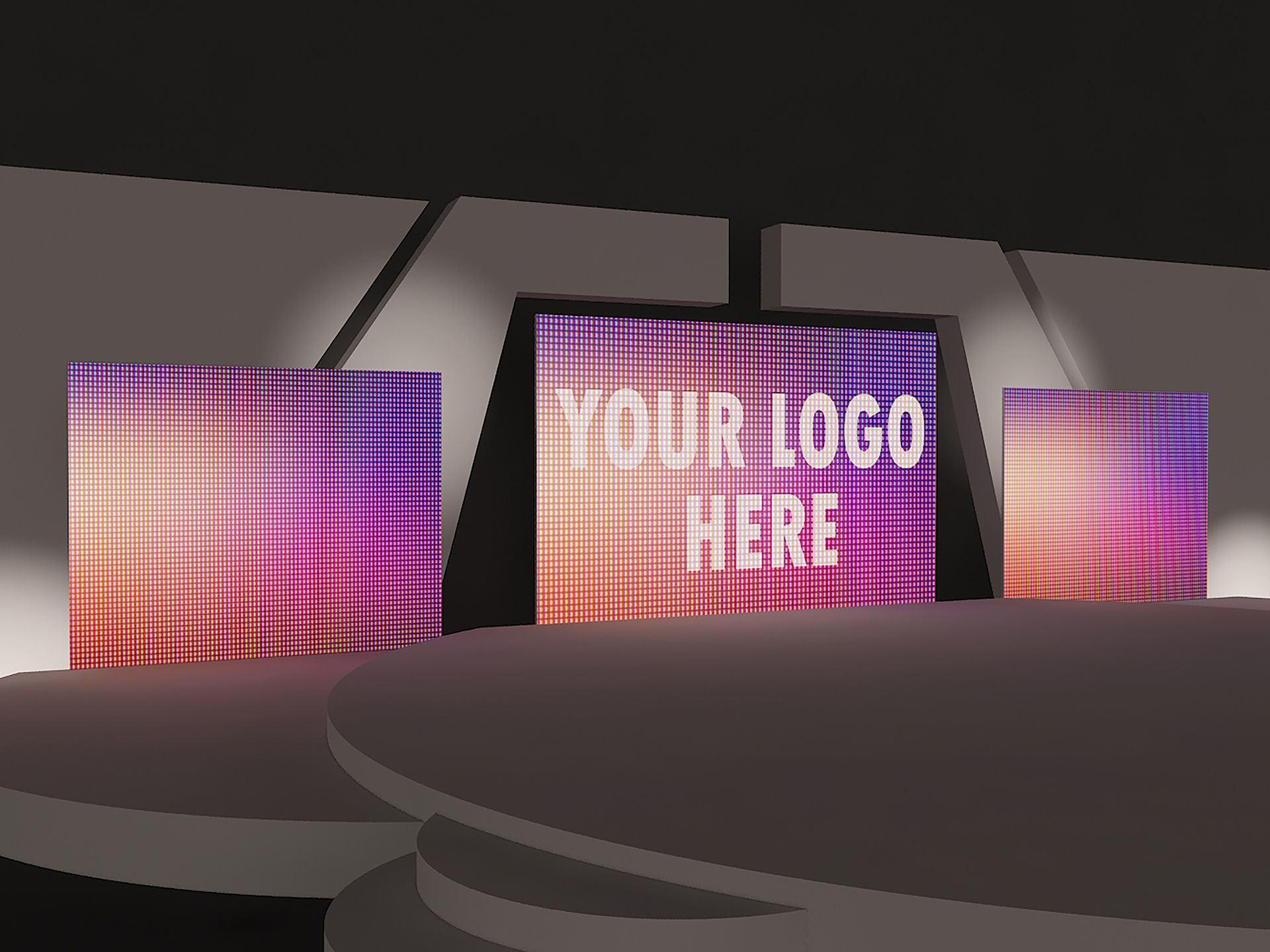 Event and Conference Stage With Led Screens 3D model_2