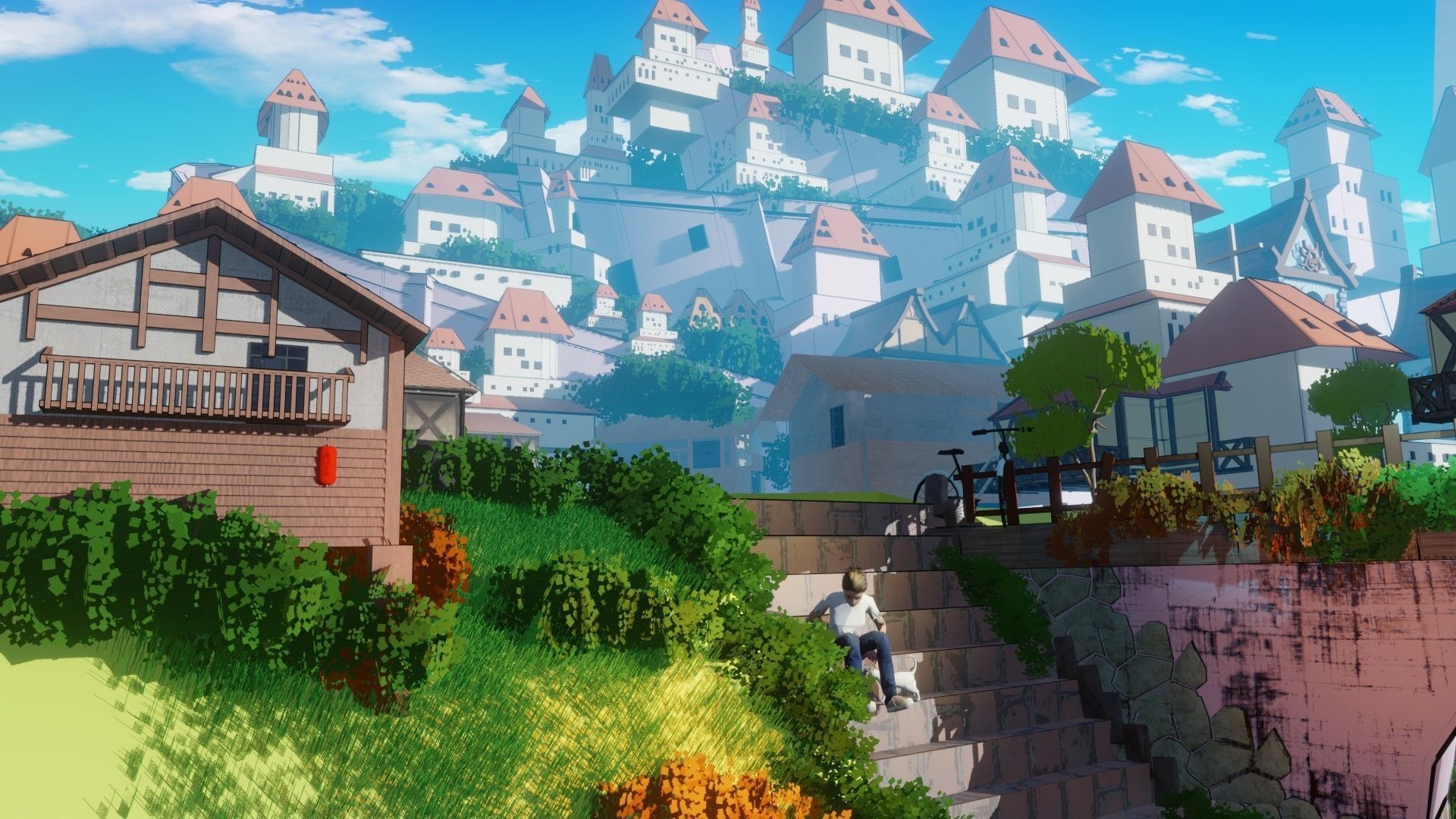 blender anime village town scene 3D model_7