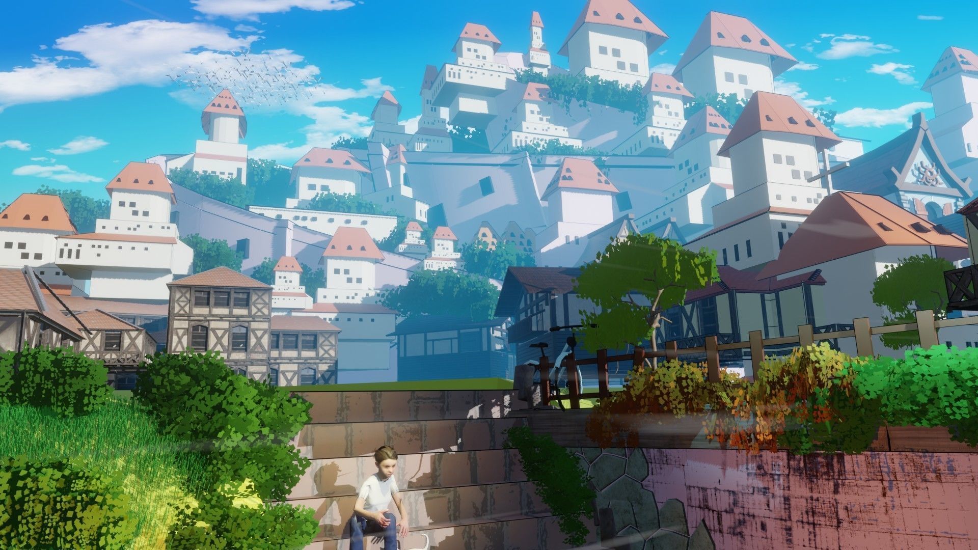 blender anime village town scene 3D model_3