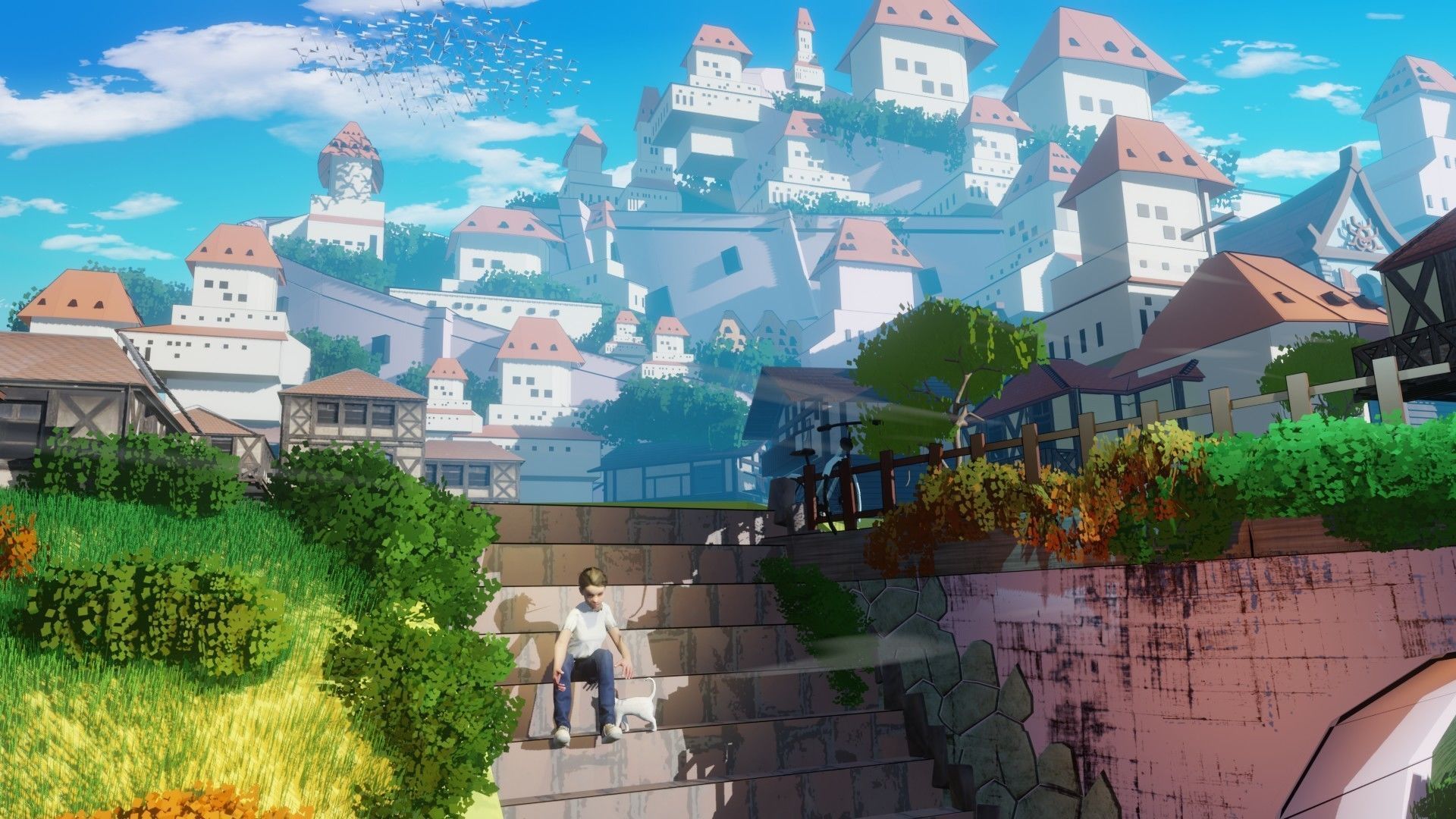 blender anime village town scene 3D model_2