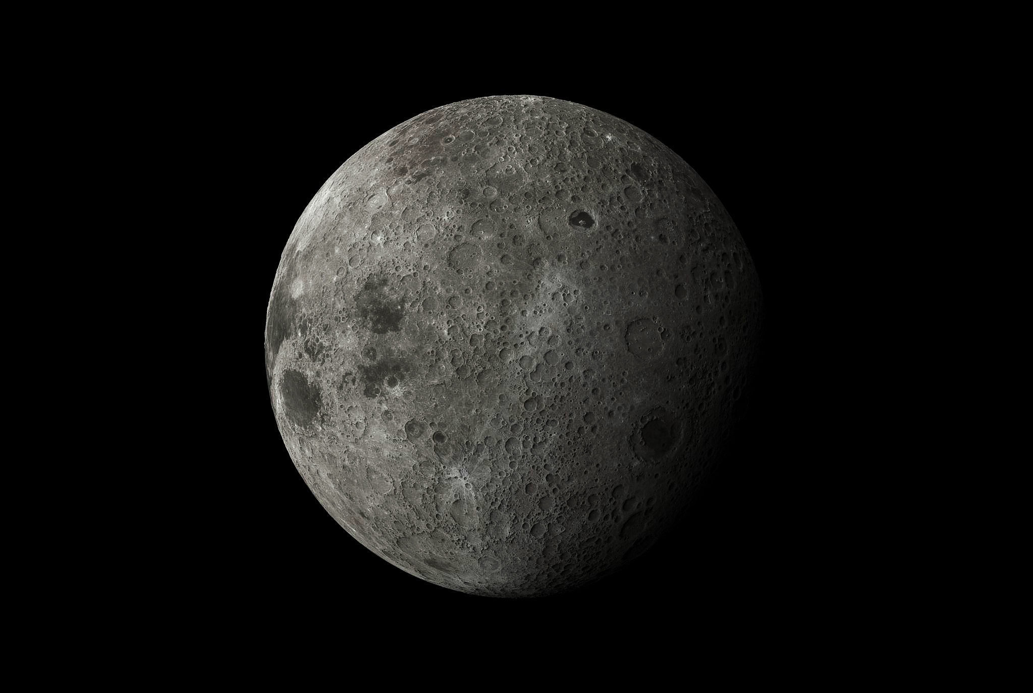 A large rock formation in the middle of nowhere Moon Low-poly 3D model_4