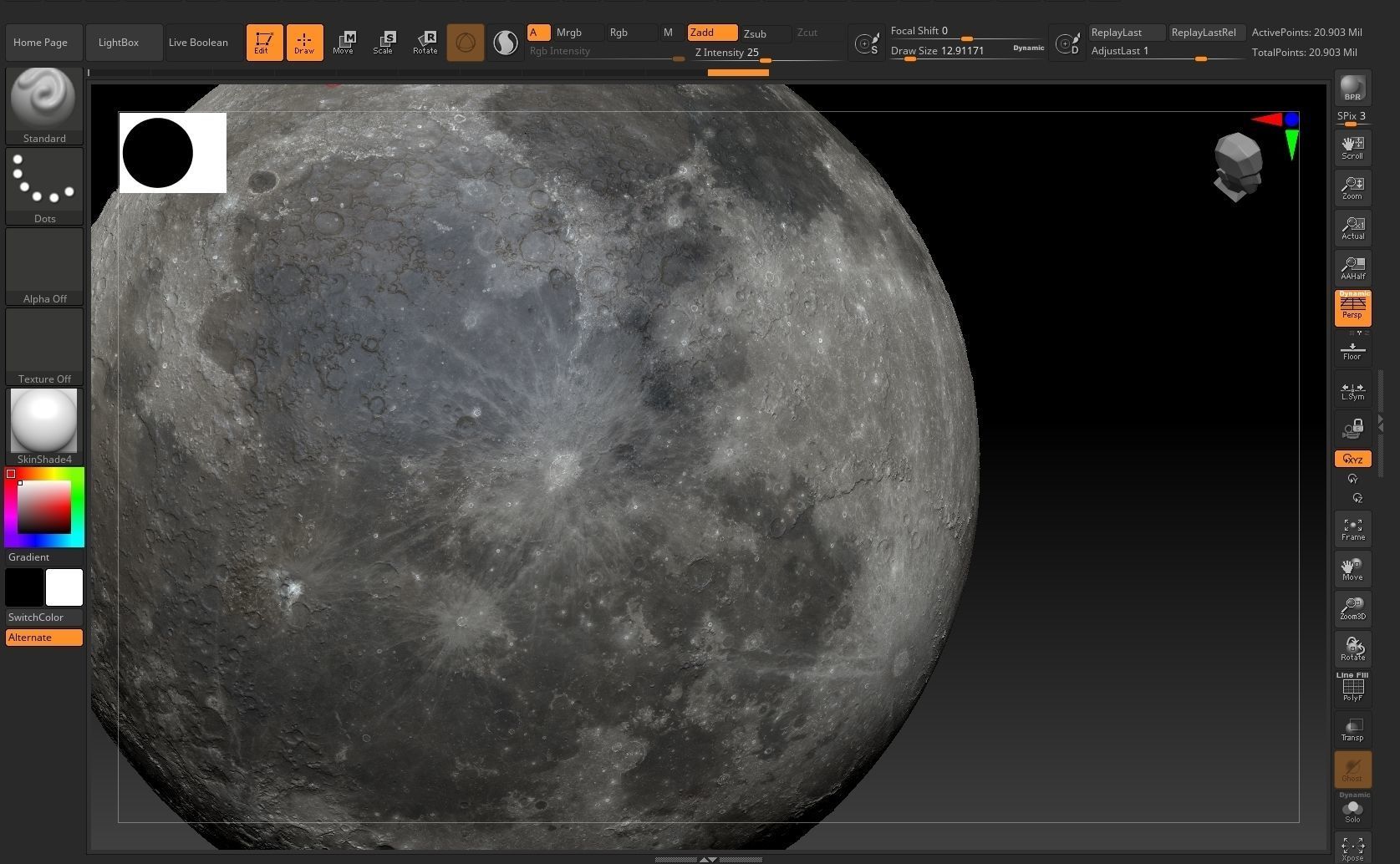 A large rock formation in the middle of nowhere Moon Low-poly 3D model_5