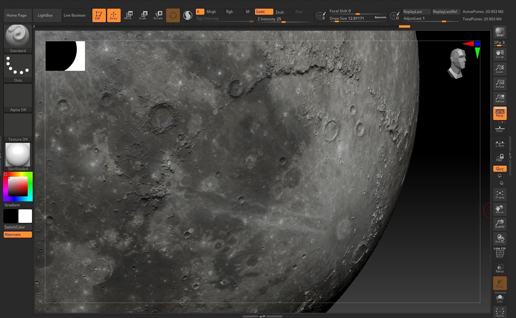 A large rock formation in the middle of nowhere Moon Low-poly 3D model_7
